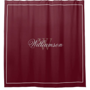 Hotel Style Autumn Burgundy with Name & Monogram