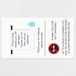 Hotel Towel and Smoking Sign 