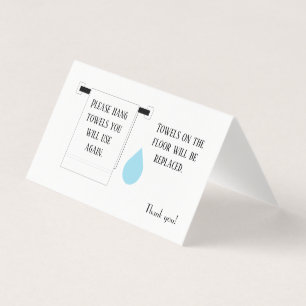 Hotel Towel Sign Business Card