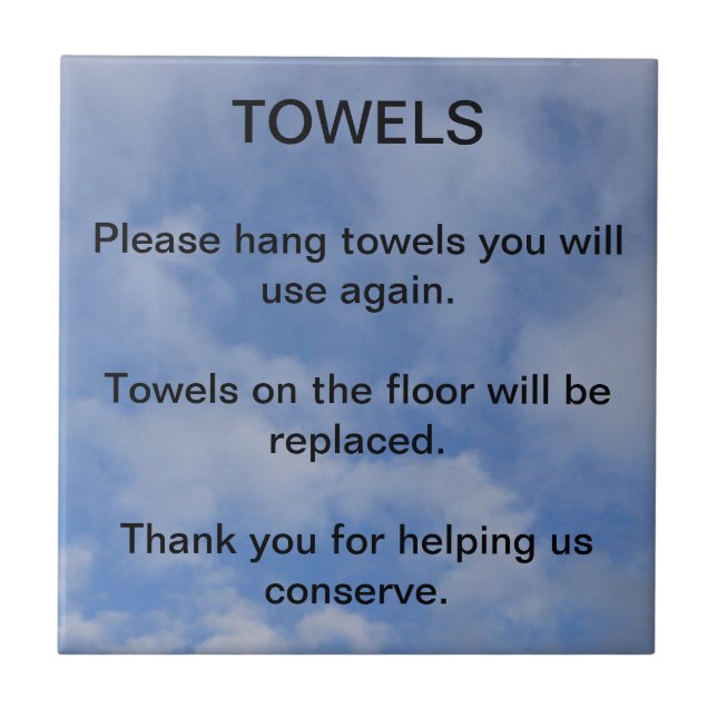 Hotel Towel Sign Tile (Front)