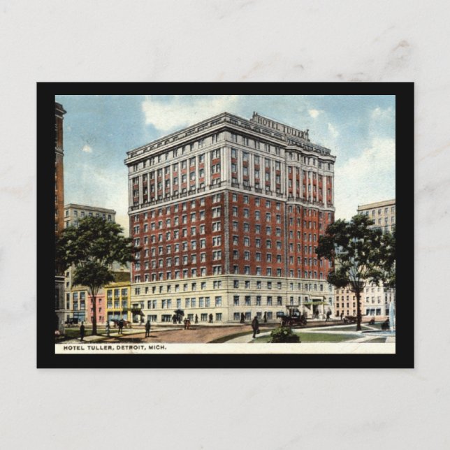 Hotel Tuller, Detroit 1917 Vintage Postcard (Front)