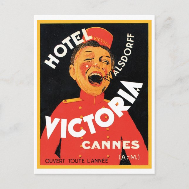 Hotel Victoria Cannes Postcard (Front)
