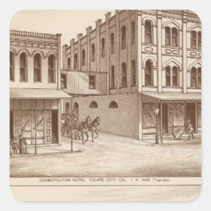 Hotel, vineyard, Tulare Square Sticker