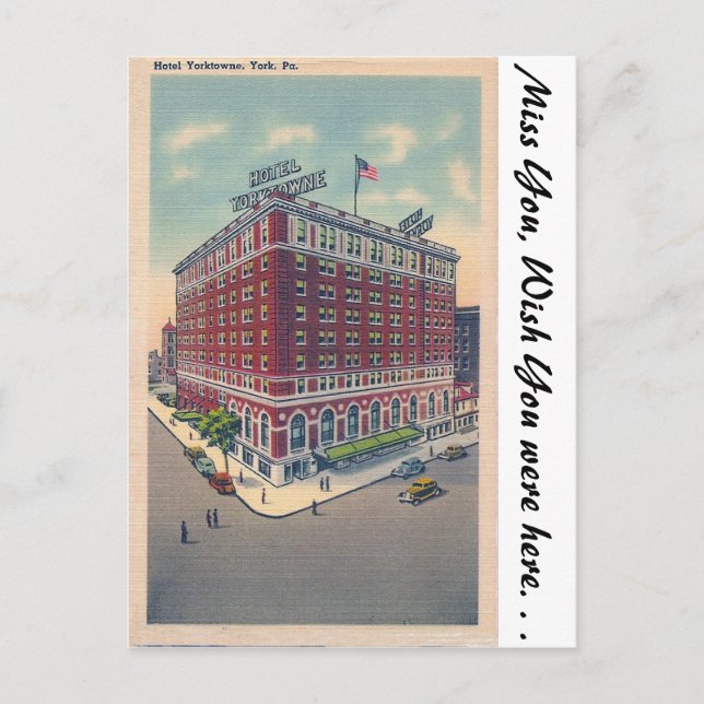 Hotel Yorktowne, York, PA Postcard (Front)