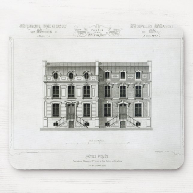 Hotels Prives, 10 & 12 Rue Balzac, Paris Mouse Pad (Front)