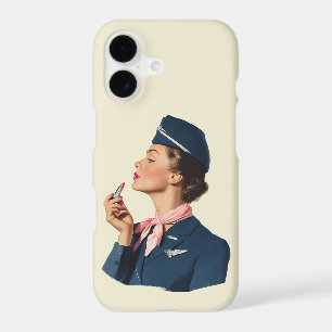 Hôtesse de l'air Vintage Appliquant du Rouge à Lèv