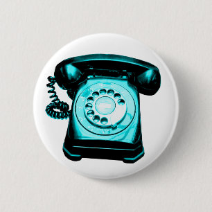 Hotline Cyan 2 Inch Round Button