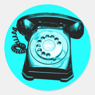 Hotline Cyan Classic Round Sticker