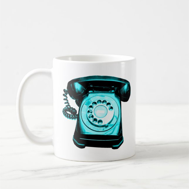 Hotline Cyan Coffee Mug (Left)