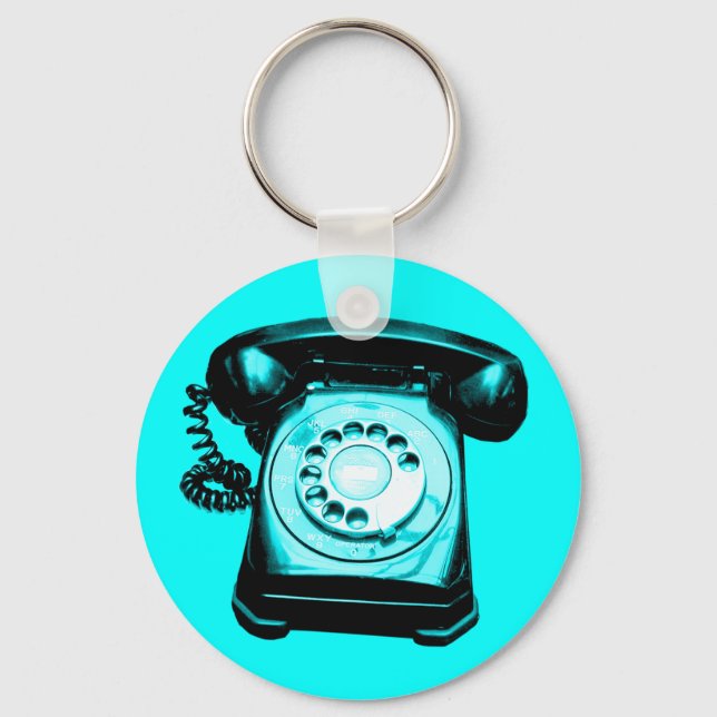 Hotline Cyan Keychain (Front)