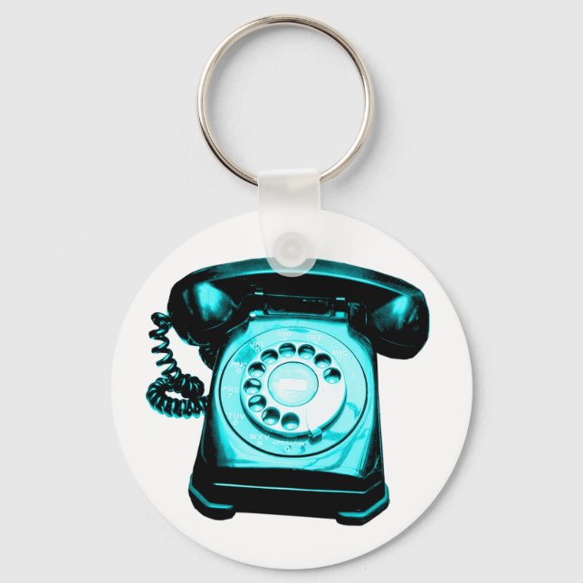 Hotline Cyan Keychain (Front)