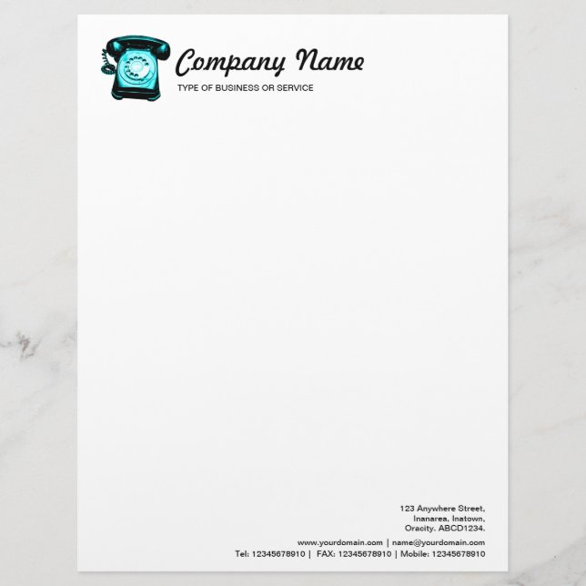 Hotline - Cyan Letterhead (Front)