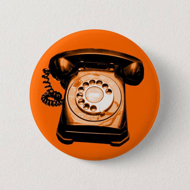 Hotline Orange 2 Inch Round Button (Front)