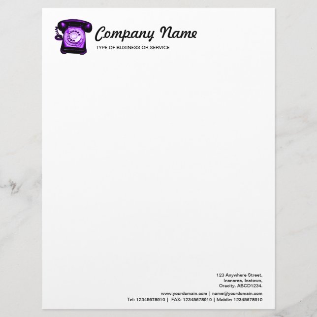 Hotline - Purple Letterhead (Front)