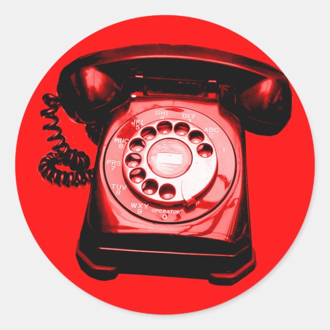 Hotline Red Classic Round Sticker (Front)