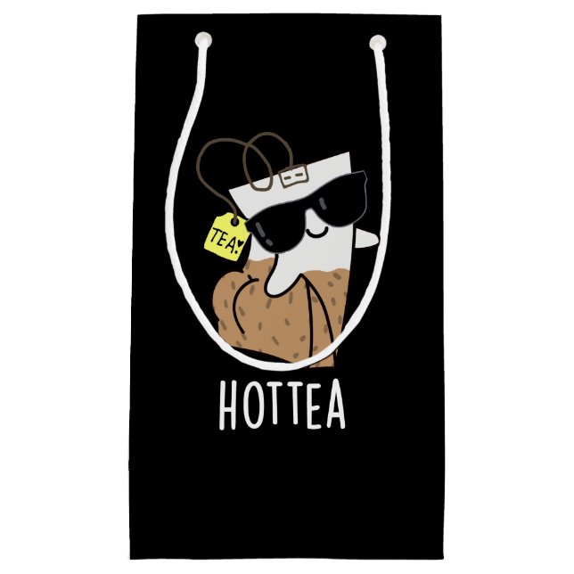 Hottea Funny Hot Tea Pun Dark BG Small Gift Bag (Front)