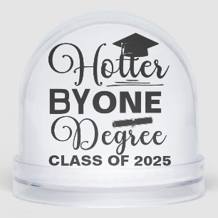 Hotter By One Degree Graduation black and white Snowglobe