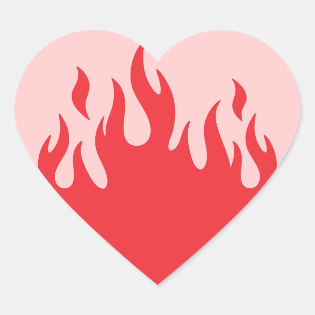 Hotter than Ever Flaming Heart Sticker (Front)