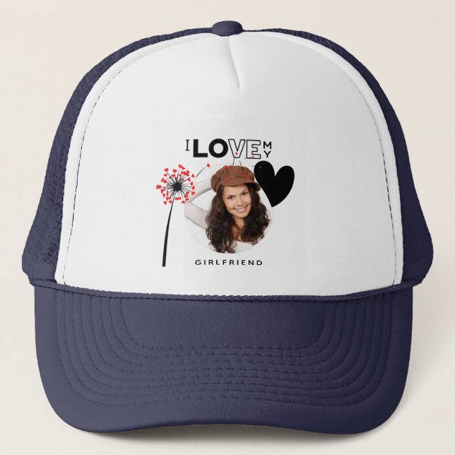 HOTTEST Girlfriend Alert! Photo I Love My GF Award Trucker Hat (Front)