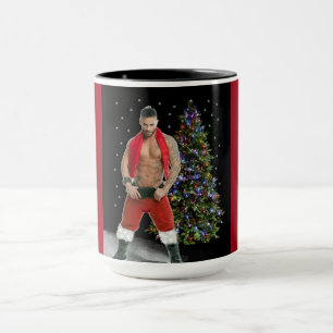 Hottest Hunk Buff Santa Christmas Mug