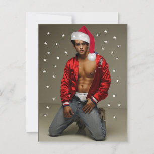 Hottest Hunks on the Planet Buff Santa  Postcard