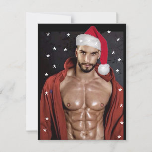 Hottest Hunks On The Planet! Christmas Buff Santa  Postcard