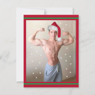Hottest Hunks On The Planet! Christmas Buff Santa Postcard