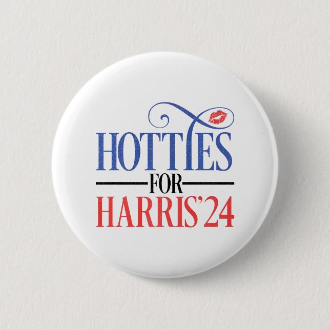 Hotties For Harris 2024  2 Inch Round Button (Front)