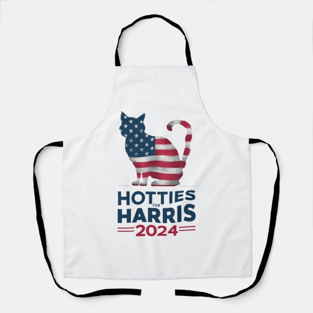 Hotties For Harris 2024 Cat Ladies Kamala Harris Apron (Front)