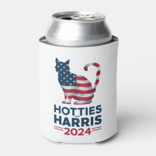 Hotties For Harris 2024 Cat Ladies Kamala Harris Can Cooler