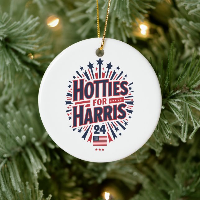 Hotties for Harris Ceramic Ornament (Tree)