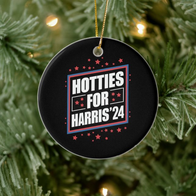 Hotties For Kamala Harris  Ceramic Ornament (Tree)