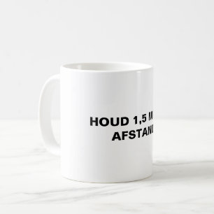 Houd 1,5 metre afstand Precaution Dutch Typography Coffee Mug