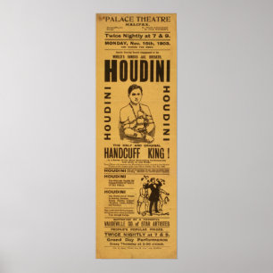 HOUDINI Escape Artiste VAUDEVILLE Poster