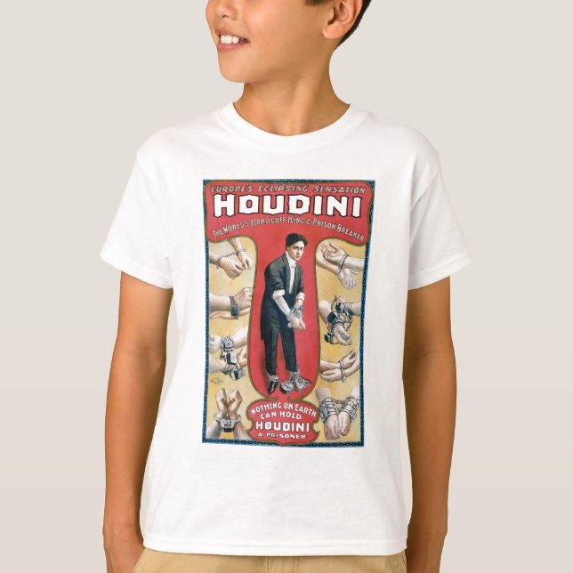 Houdini ~ Vintage Handcuff Escape Artist T-Shirt (Front)