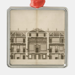 Houghton Hall: section of the West front, engraved Metal Ornament