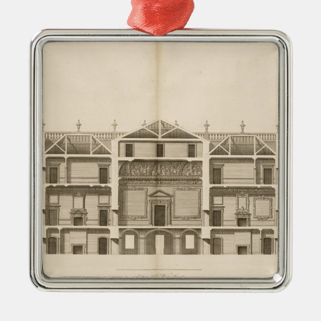 Houghton Hall: section of the West front, engraved Metal Ornament (Front)