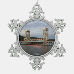 Houghton Hancock Bridge at dusk ornament