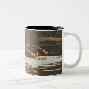 Hound and Hunter, 1892 (oil on canvas) Two-Tone Coffee Mug