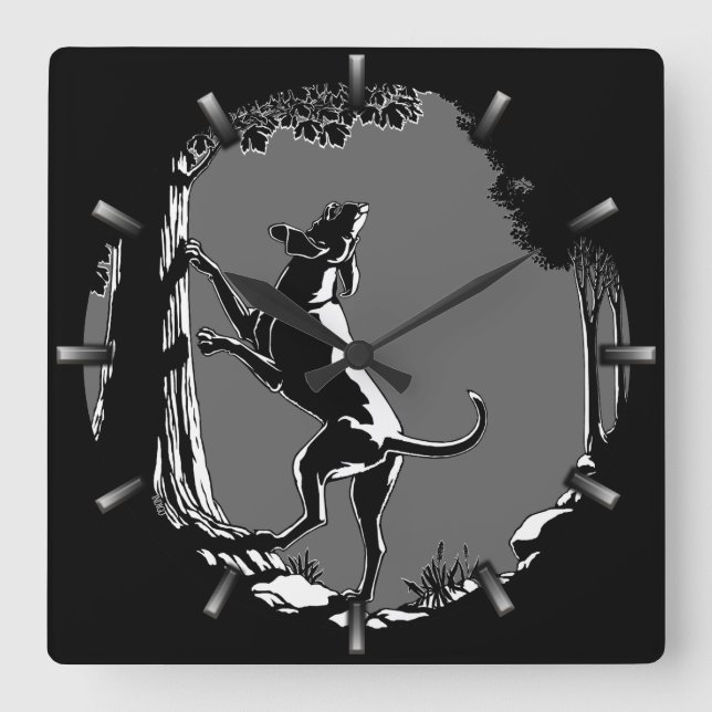Hound Chien Horloge Chasse Chien Art Mur Horloge (Recto)