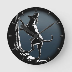 Hound Chien Horloge Chasse Chien Art Mur Horloge