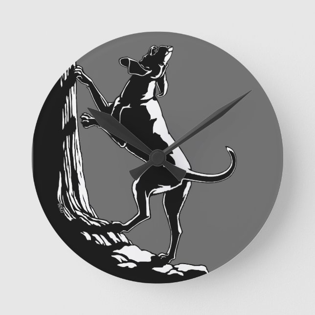 Hound Chien Horloge Chasse Chien Art Mur Horloge (Recto)