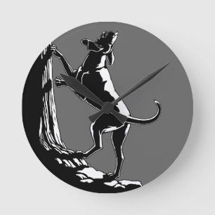 Hound Chien Horloge Chasse Chien Art Mur Horloge