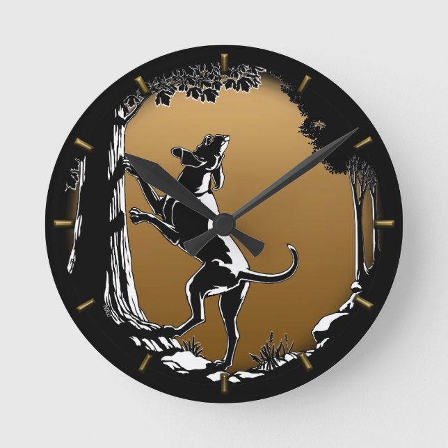 Hound Chien Horloge Chasse Chien Art Mur Horloge (Recto)