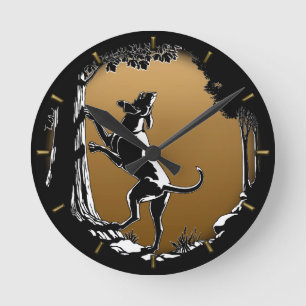 Hound Chien Horloge Chasse Chien Art Mur Horloge