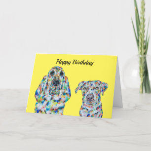 Hound Dog and Labrador Birthday Card