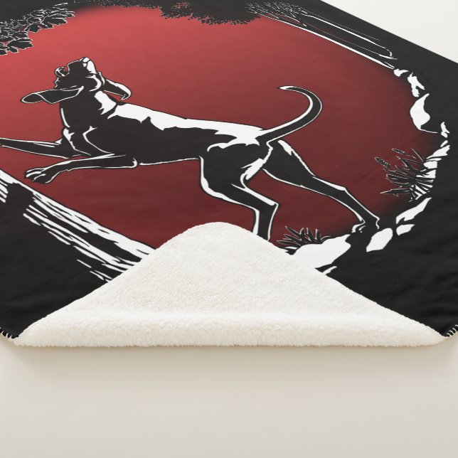 Hound Dog Art Blanket Hunting Dog Sherpa Blanket (3/4)