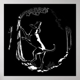 Hound Dog Art Poster Hunting Dog Art Print Posters