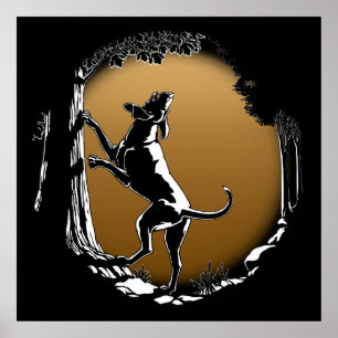 Hound Dog Art Poster Hunting Dog Lover Prints