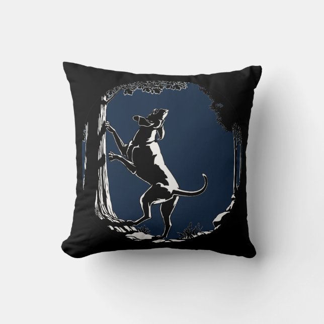 Hound Dog Art Throw Pillow Hunting Dog Pillows (Front)